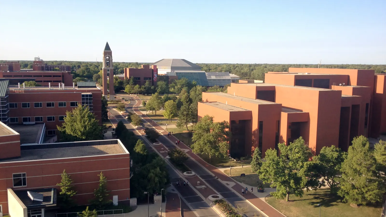 McKinley Avenue running through the Ball State University campus in Muncie, Indiana