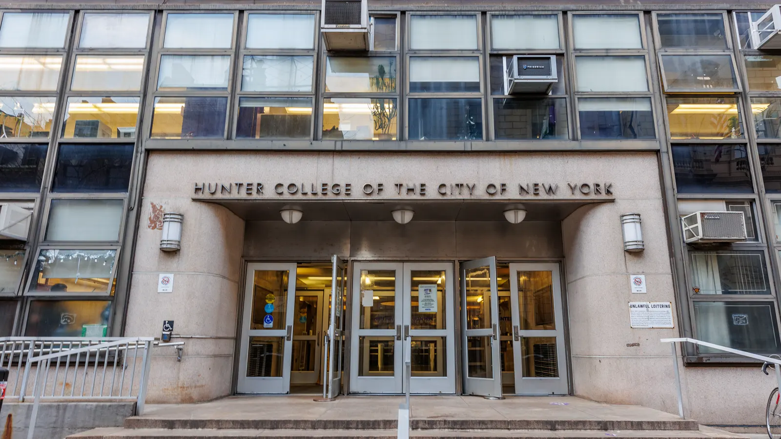 Entrance to the North Building of Hunter College on the Upper East Side of Manhattan, New York