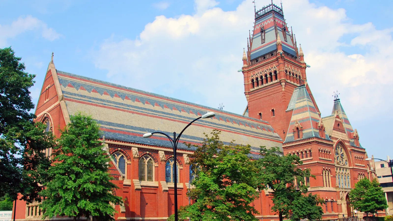 Memorial Hall, home of Sanders Theatre, at Harvard University in Cambridge, Massachusetts