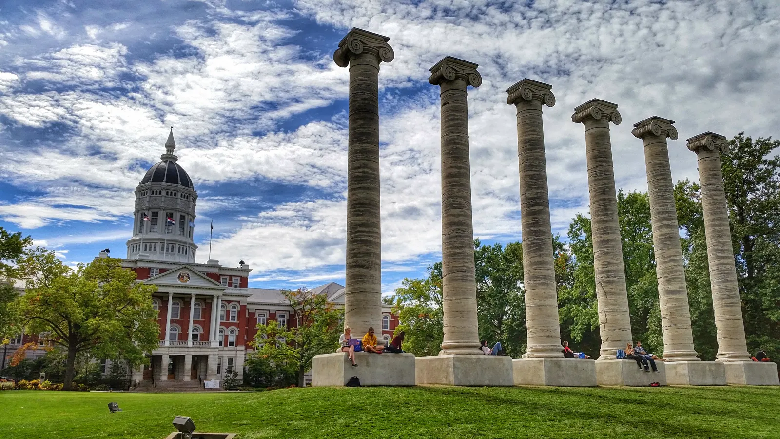 Jesse Hall and the Columns on the Francis Quadrangle at the University of Missouri in Columbia