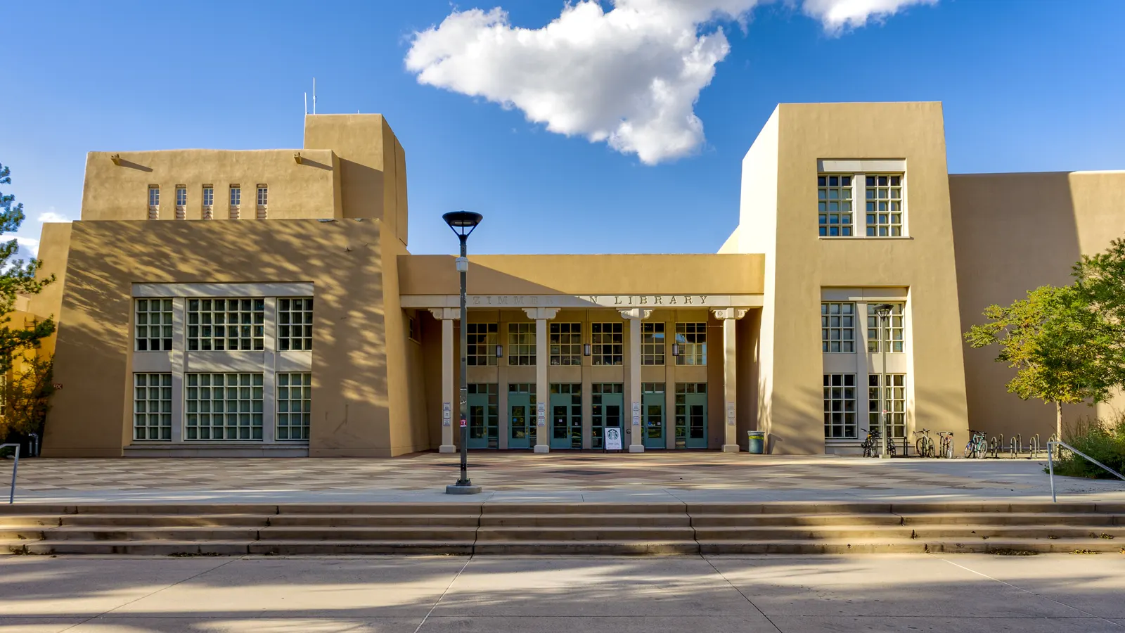 Zimmerman Library on the University of New Mexico campus in Albuquerque, New Mexico