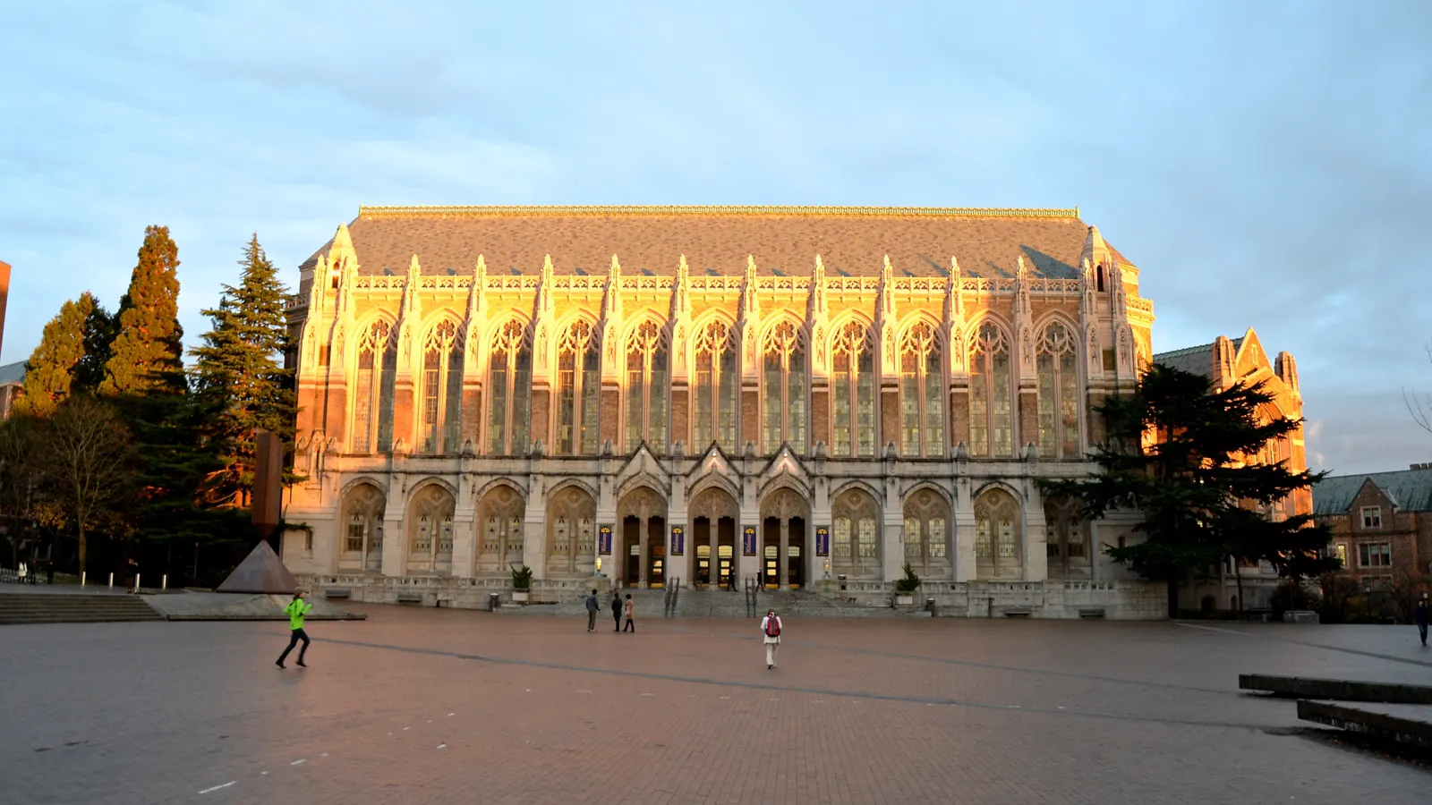 Suzzallo Library seen across Red Square at the University of Washington in Seattle