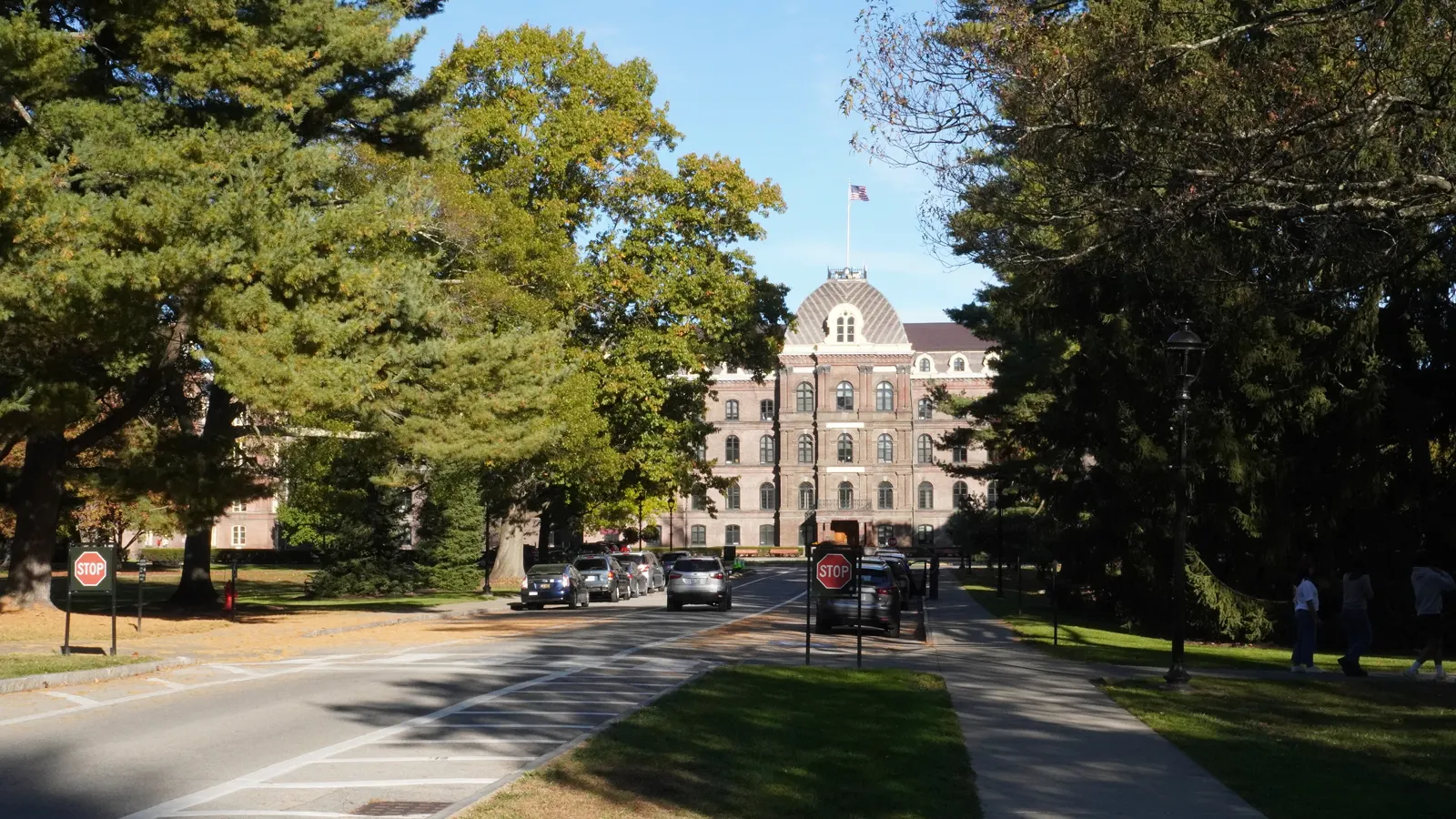 The drive leading to Main Building at Vassar College in Poughkeepsie, New York